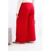 Moteriškos Plus Size plačios kelnės su klostėmis, raudonos spalvos