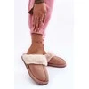 Moteriškos šlepetės su kailiu Smėlio spalvos Pinky BSB27294