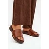 Moteriškos šlepetės su sagtimis Terissa camel spalvos