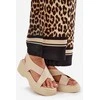 Moteriškos smėlio spalvos platforminės basutės iš eko odos