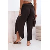 Moteriškos viskozinės kelnės su skeltuku, rudos spalvos