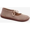 Moteriškos zomšinės barefoot balerinos Zazoo 021 Cappuccino