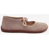 Moteriškos zomšinės barefoot balerinos Zazoo 021 Cappuccino