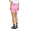 Moterų adidas Essentials 3-Stripes aukšto liemens dviratininko šortai, rožiniai, KT1625