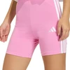 Moterų adidas Essentials 3-Stripes aukšto liemens dviratininko šortai, rožiniai, KT1625