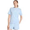 Moterų adidas Essentials 3-Stripes medvilniniai marškinėliai, šviesiai mėlyni KB7119
