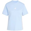 Moterų adidas Essentials 3-Stripes medvilniniai marškinėliai, šviesiai mėlyni KB7119