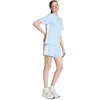 Moterų adidas Essentials 3-Stripes medvilniniai marškinėliai, šviesiai mėlyni KB7119