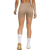 Moterų adidas Workout Essentials 4 colių smėlio spalvos šortai JX3926
