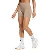 Moterų adidas Workout Essentials 4 colių smėlio spalvos šortai JX3926