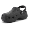 Moterų klumpės CROCS CLASSIC PLATFORM GLITTER CLOG W, juodos, 207241-001