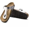 Moterų šlepetės per pirštą Birkenstock Gizeh Birko-Flor, sidabrinės, normalaus pločio (0043851)