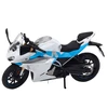 Lean Toys SPORTINIS MOTOCIKLAS IŠ METALO – BALTAI MĖLYNAS 1:12