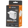 Telefonas Įkroviklis - Natec Ribera Gan 1X USB-A + 1X USB-C 45W Baltas