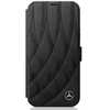 Natūralios odos dėklas Mercedes-Benz New Bow Line iPhone 12 mini telefonui