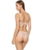Nėriniuoti stringai Claudia, smėlio spalvos