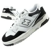 New Balance 550 jaunimo sportiniai bateliai odiniai madingi juodi balti