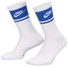 Nike Everyday Elevated ilgos kojinės, 3 poros, baltos ir mėlynos spalvos, IM7949 904