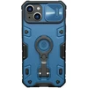 Nillkin CamShield Armor Pro dėklas iPhone 14 Plus su apsauga kamerai, žiedu stovui, mėlynas