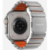 Apyrankė Nomad Stratos Band, natural titanium, ultra oranžinis FKM - AW 45/46/49mm
