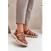 Odinės moteriškos basutės Zazoo camel spalvos