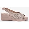 Odinės smėlio spalvos moteriškos basutės su platforma