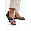 Odiniai sandalai su velcro juoda