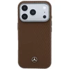 Mercedes PU Leather Semi Wrap MagSafe dėklas skirtas Apple iPhone 17 Pro Max Camel
