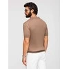 Ombre&amp;Edoti vyriški slim fit polo marškinėliai, šviesiai rudi
