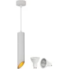 Pakabinamas šviestuvas, GU10, baltas, 60x300mm, su 5W, 2700K LED lempute