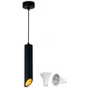 Pakabinamas šviestuvas, GU10, juodas, 60x300mm, su 5W, 2700K LED lempute