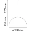 Pakabinamas šviestuvas SKYGARDEN, 900mm, E27, matinės juodos sp.