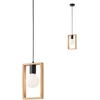 Pakabinamas šviestuvas TIMBER, E27, juodos/medžio sp.