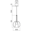 Pakabinamas šviestuvas TRESOR, E27, skaidrus