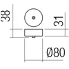 Pakabinamo šviestuvo laikiklis, baltas, CSL1RD80WH