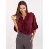 Palaidinė bordo spalvos su raukiniais rankovėmis kasdienai MI-KS-92224.95
