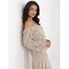 Palaidinė smėlio spalvos elegantiška ilgomis rankovėmis