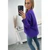 Palaidinė su užlenkiamomis rankovėmis, tamsiai violetinė