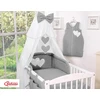 Patalynės komplektas su tinkleliu Hanging Hearts, antracito spalvos