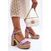 Patogūs zomšiniai Basutės ant stambaus kulno violetinės spalvos Elishia