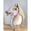 Super Hobby Horse Pavadėlis hobi arkliukui, dviguba virvė, baltas-violetinis
