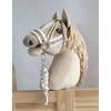 Super Hobby Horse Pavadėlis hobi arkliukui, dviguba virvė, baltas-Smėlio spalvos