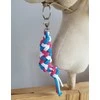Super Hobby Horse Pavadėlis hobi arkliukui, dvigubas, tamsiai rožinis/turkio/baltas