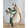 Super Hobby Horse Pavadėlis hobi arkliukui, juodai žalias, pintas