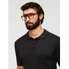 PAVADINIMAS: Vyriški juodi slim fit polo marškinėliai