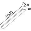Paviršinio magnetinės sistemos bėgelio MINI_LINE 42 dangtelis, juodas, 1m