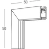 Paviršinio magnetinės sistemos ZAMBELIS MAGNETIC 6MM bėgelio vertikalus kampinis sujungimas, 24V, žalvario sp., 25235