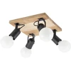 Paviršinis lubinis šviestuvas TAFFI, E27, juodos/medžio sp.
