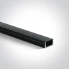 Paviršinis profilis, juodas, 2m, komplektuojamas su juodu difuzoriumi, laikikliais ir užbaigimais, 12mm LED juostai, 7902/B/B