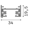 Paviršinis vienfazis bėgelis LINK MONO, juodas, 1m, 337371